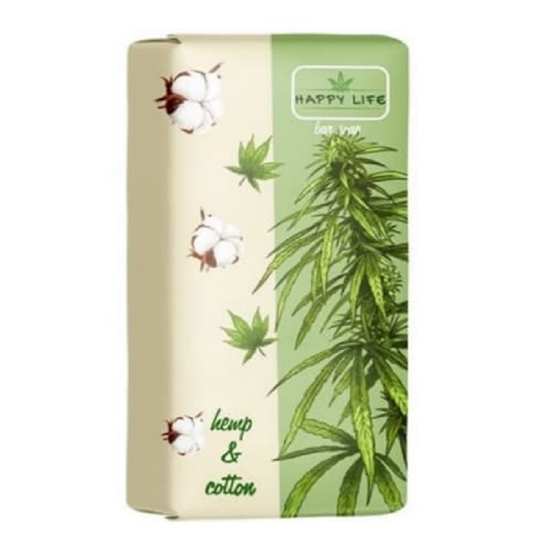 Мило туалетне Happy Life Коноплі та бавовна, 180 г (4823107604089)